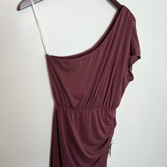 Lulu's Women's Take Me Out One Shoulder Maxi Dress Size Medium Washed Plum - Picture 6 of 12